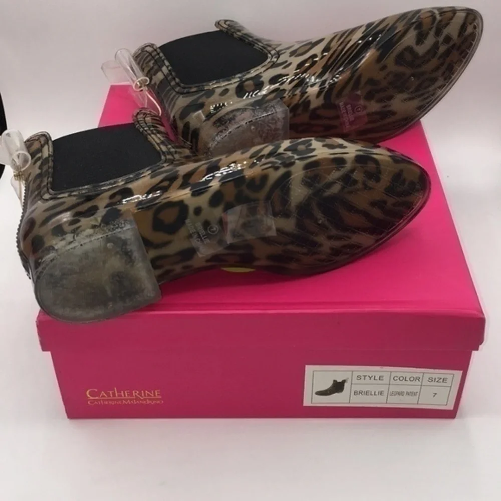 CATHERINE MALANDRINO Leopard bow rain boots
